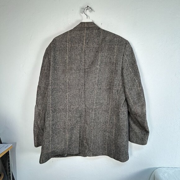 Lords Of London Patrick James Mens Plaid Two-Button Blazer 44R Camel Hair Gray - Picture 2 of 10